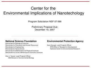 Center for the Environmental Implications of Nanotechology