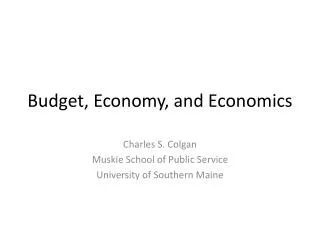 Budget, Economy, and Economics