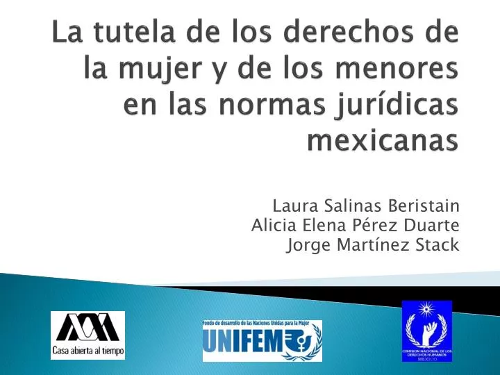 la tutela de los derechos de la mujer y de los menores en las normas jur dicas mexicanas