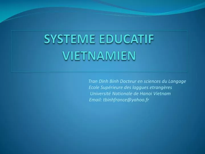 systeme educatif vietnamien