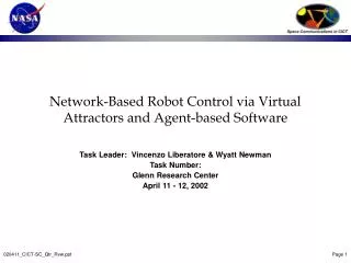 Network-Based Robot Control via Virtual Attractors and Agent-based Software