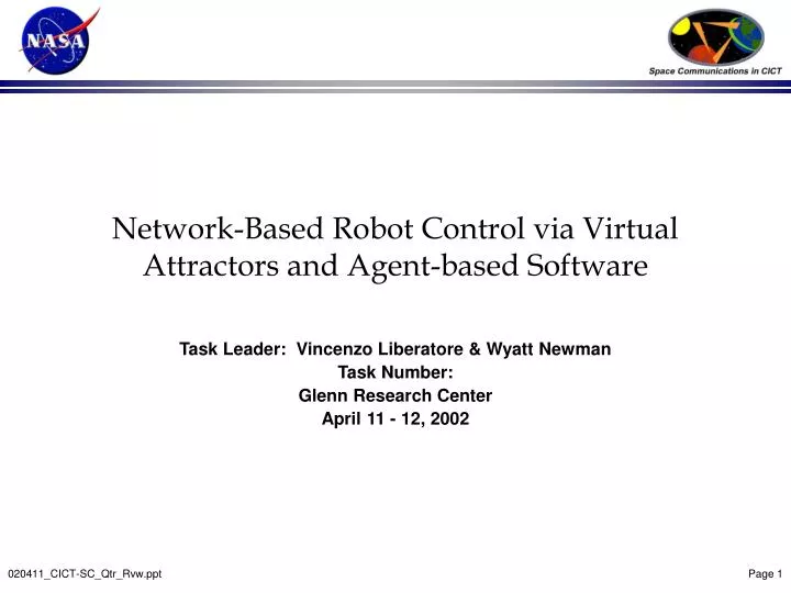 network based robot control via virtual attractors and agent based software