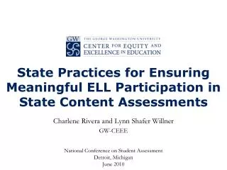 State Practices for Ensuring Meaningful ELL Participation in State Content Assessments