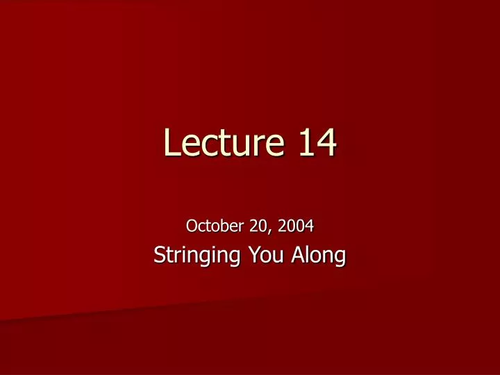 lecture 14