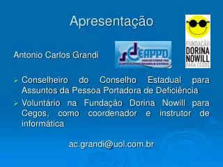 apresenta o