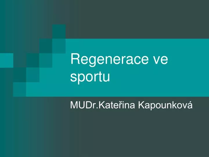 regenerace ve sportu