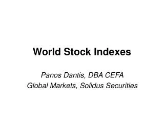 World Stock Indexes