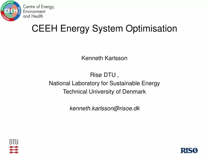 ceeh energy system optimisation