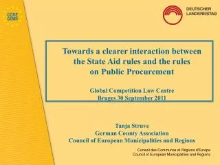 Towards a clearer interaction between the State Aid rules and the rules on Public Procurement