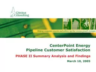 CenterPoint Energy Pipeline Customer Satisfaction