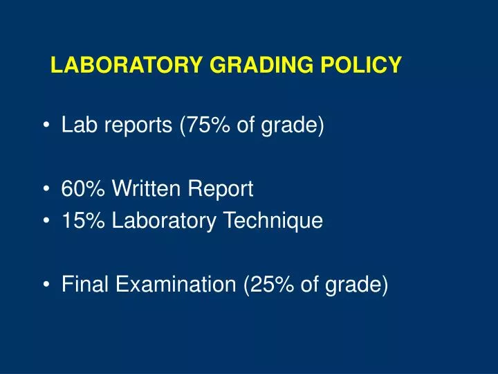 laboratory grading policy