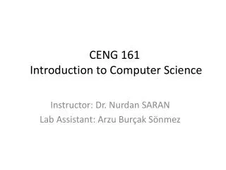CENG 161 Introduction to Computer Science