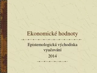ekonomick hodnoty