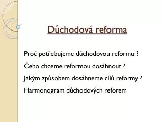 d chodov reforma