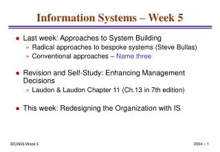 Information Systems – Week 5