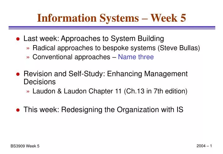 information systems week 5
