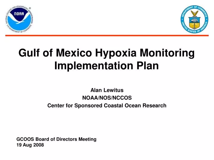 gulf of mexico hypoxia monitoring implementation plan