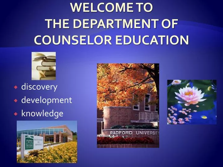 welcome to the department of counselor education