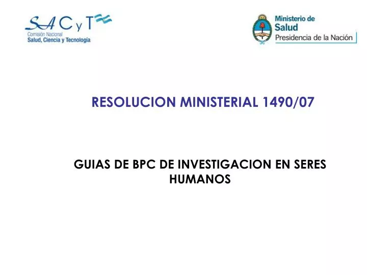 resolucion ministerial 1490 07