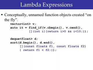 Lambda Expressions