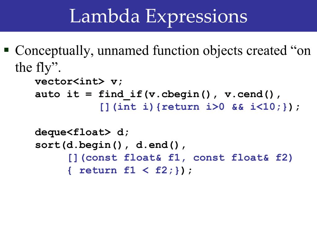 PPT - Lambda Expressions PowerPoint Presentation, free download - ID ...