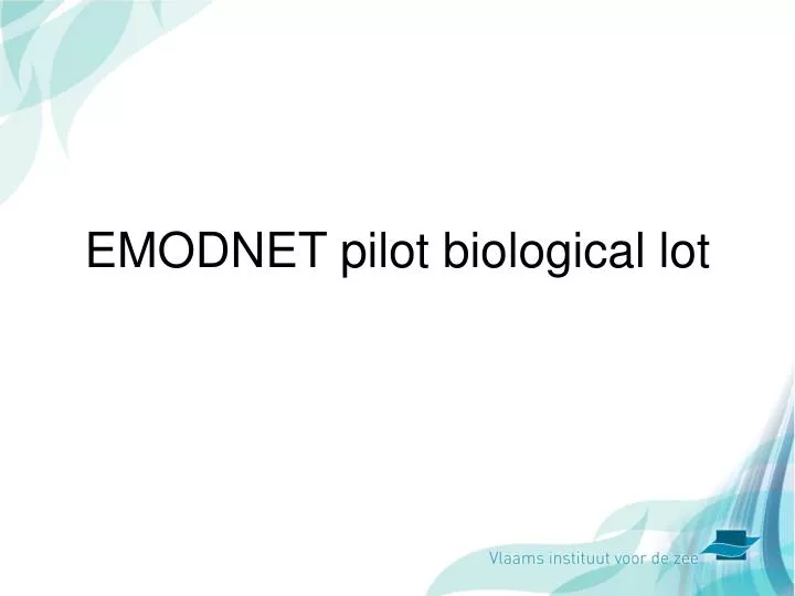 emodnet pilot biological lot
