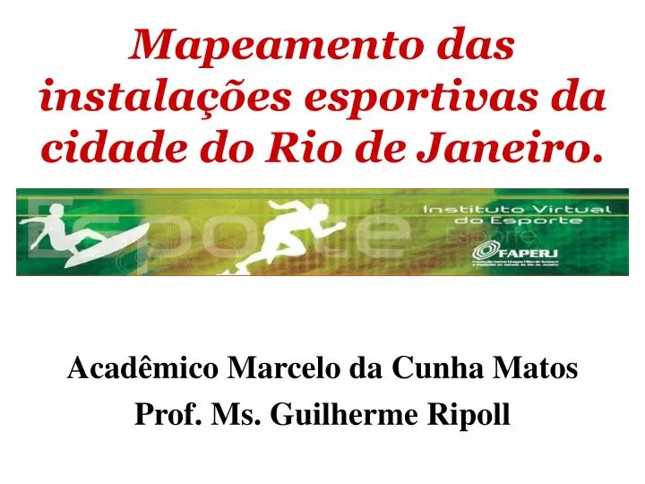 mapeamento das instala es esportivas da cidade do rio de janeiro