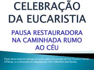 celebra o da eucaristia