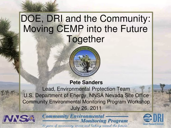 doe dri and the community moving cemp into the future together