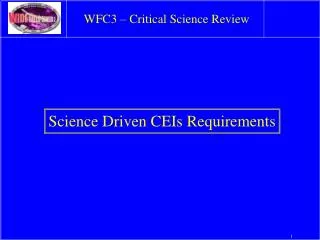 WFC3 – Critical Science Review