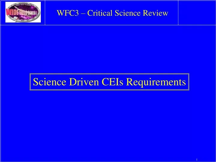 wfc3 critical science review