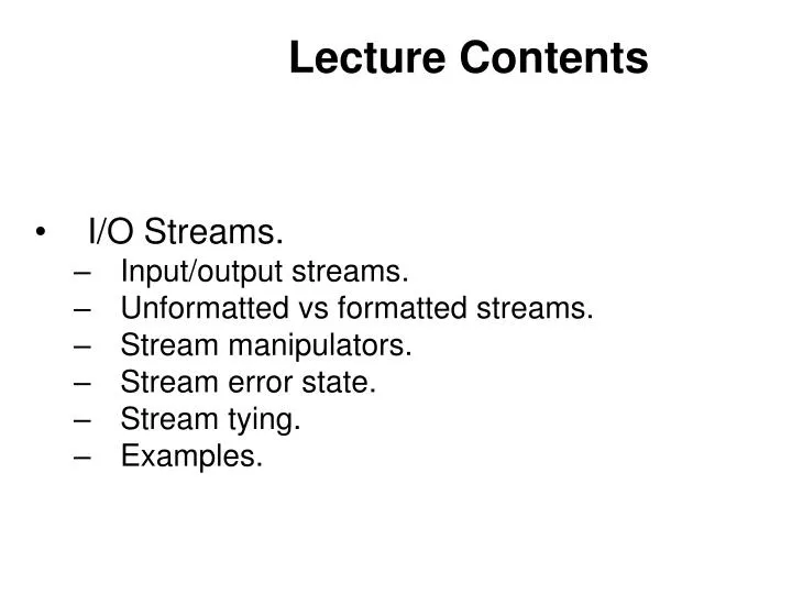 lecture contents