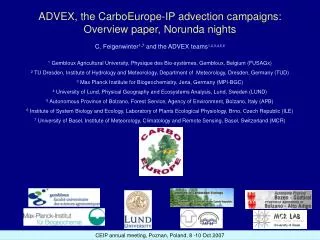 ADVEX, the CarboEurope-IP advection campaigns: Overview paper, Norunda nights