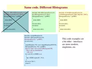 Same code. Different Histograms