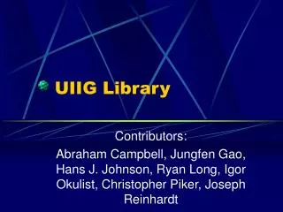 UIIG Library