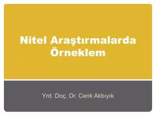 nitel ara t rmalarda rneklem