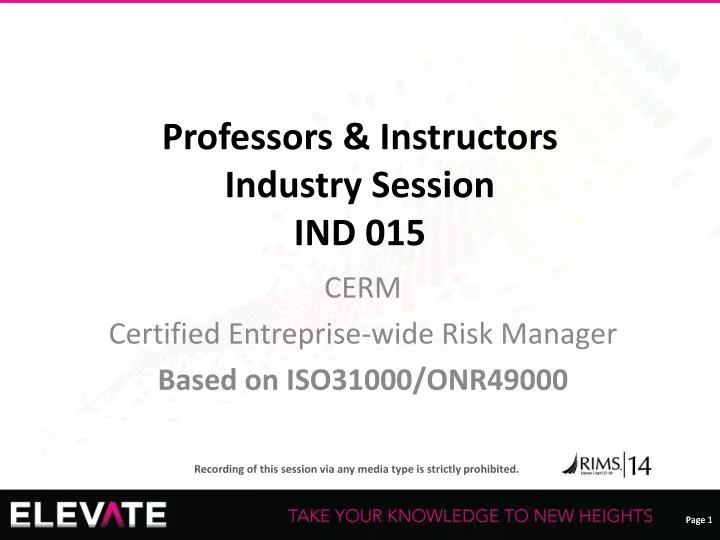 professors instructors industry session ind 015