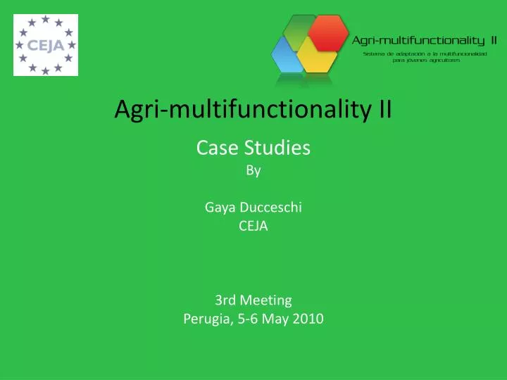 agri multifunctionality ii