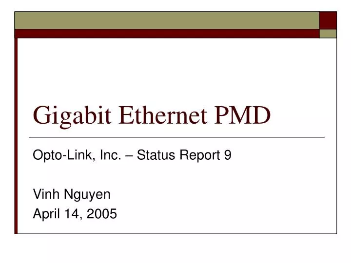 gigabit ethernet pmd