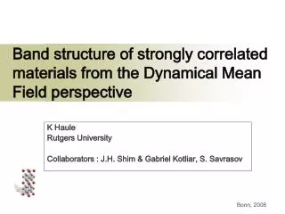 Band structure of strongly correlated materials from the Dynamical Mean Field perspective