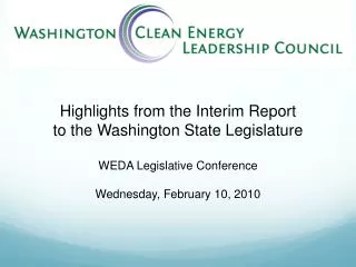 Highlights from the Interim Report to the Washington State Legislature