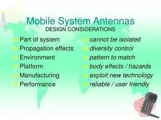 Mobile System Antennas