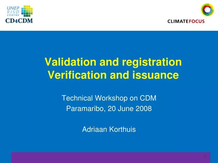 validation and registration verification and issuance