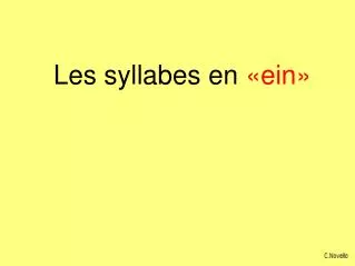 les syllabes en ein