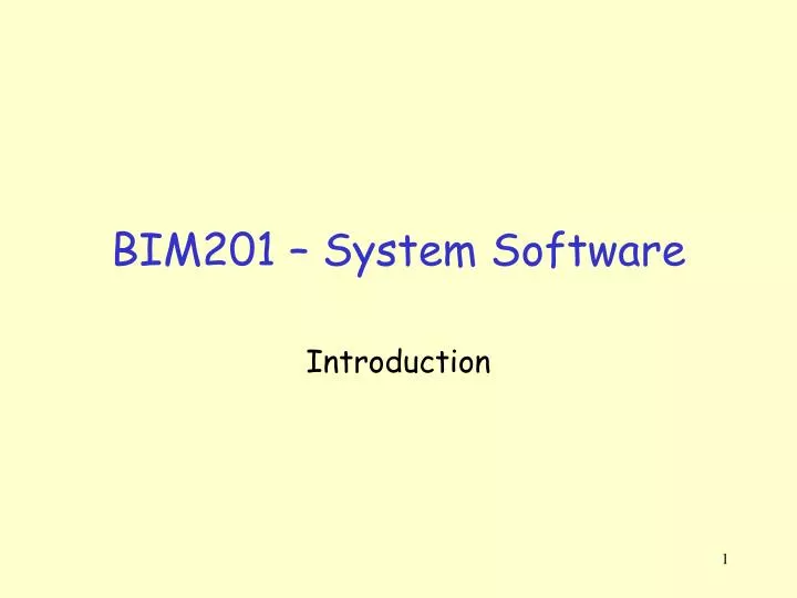bim201 system software