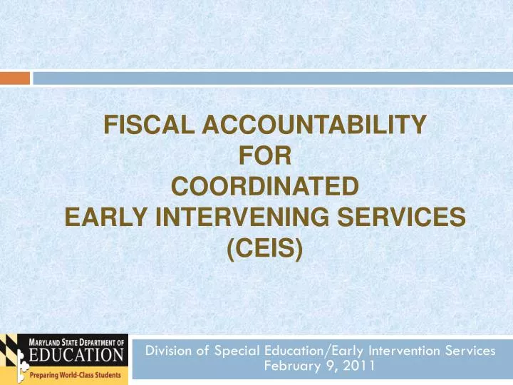 fiscal accountability for coordinated early intervening services ceis