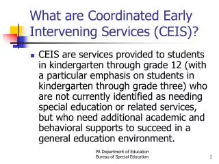 What are Coordinated Early Intervening Services (CEIS)?