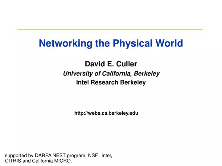 networking the physical world