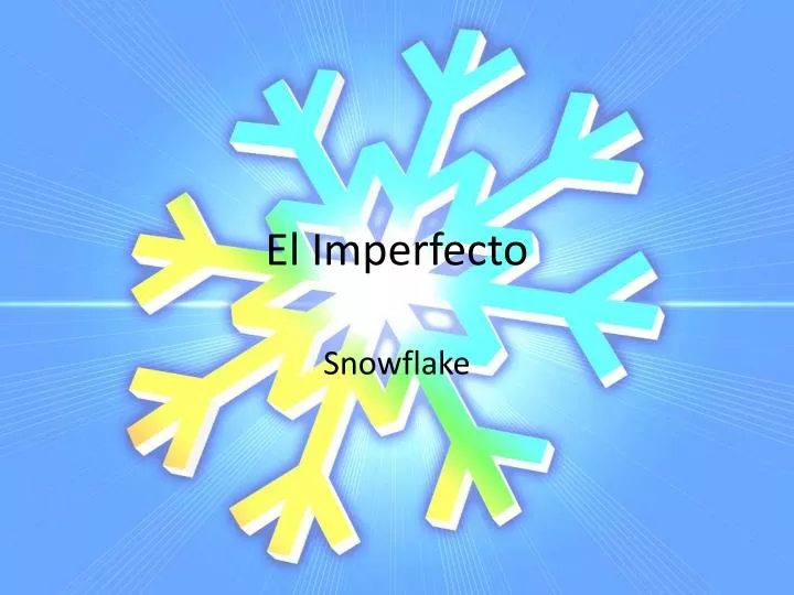 el imperfecto