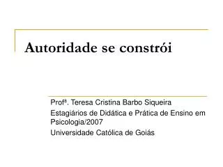 autoridade se constr i